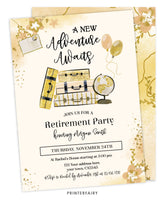 "A New Adventure Awaits" Retirement Party Invitation